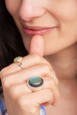 Bague - Argent et labradorite