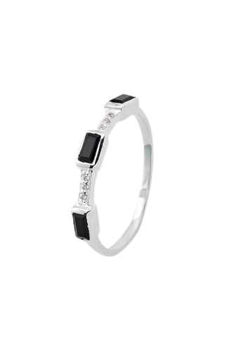 Bague - Argent et onyx