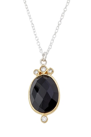 Collier - Argent et onyx