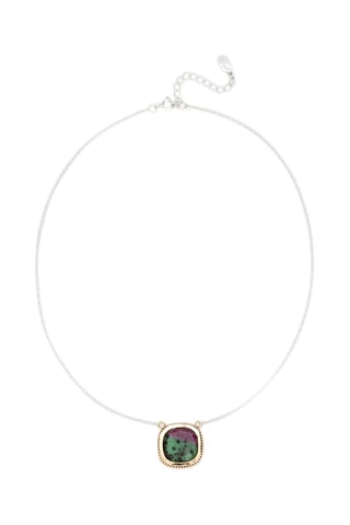 Collier - Argent et rubis zoïsite