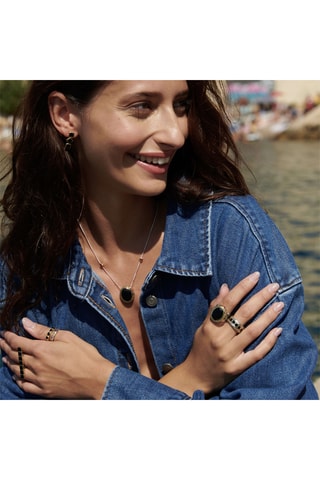 Collier - Argent et onyx