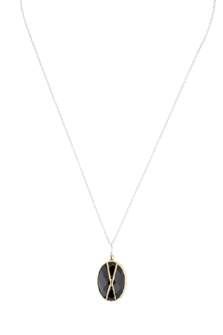 Collier - Argent et onyx