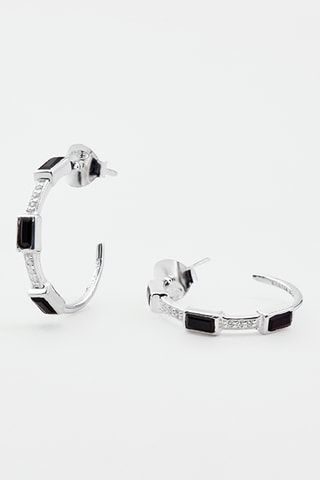 Créoles - Argent et onyx