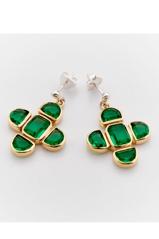 Boucles d'oreilles - Argent et émeraude