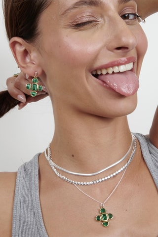 Boucles d'oreilles - Argent et émeraude