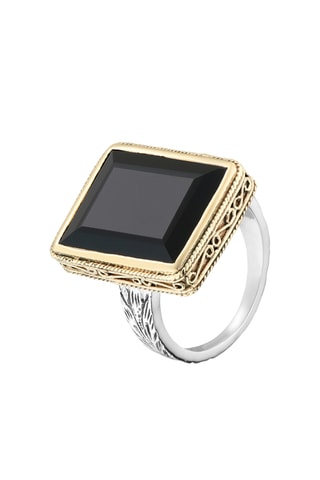 Bague - Argent et onyx