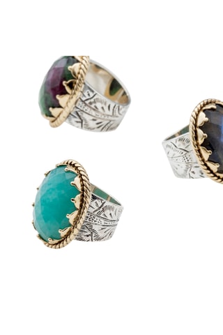 Bague - Argent et rubis