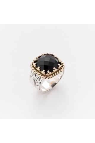 Bague - Argent et onyx