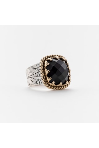Bague - Argent et onyx