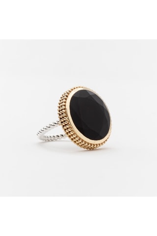 Bague - Argent et onyx