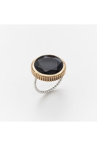 Bague - Argent et onyx