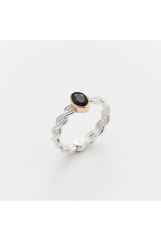 Bague - Argent et onyx