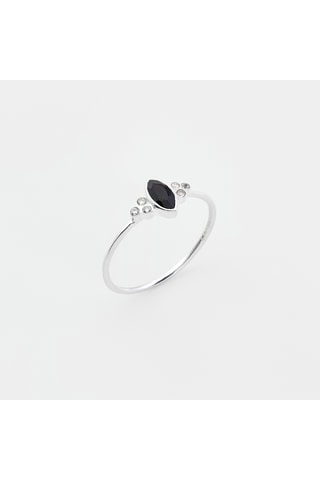 Bague - Argent et onyx