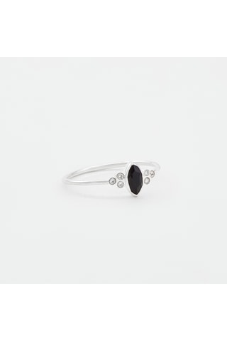 Bague - Argent et onyx