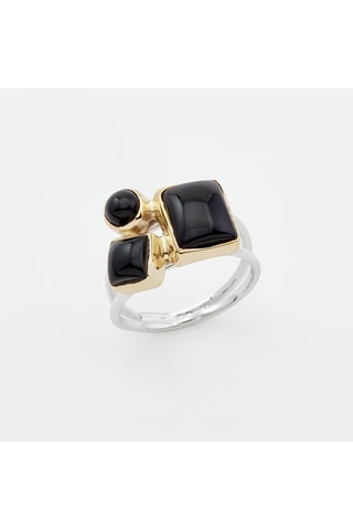 Bague - Argent et onyx