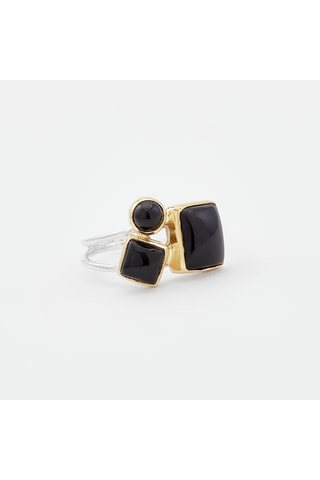 Bague - Argent et onyx