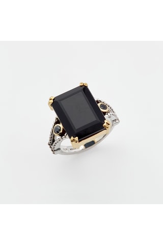 Bague - Argent et onyx