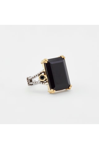 Bague - Argent et onyx