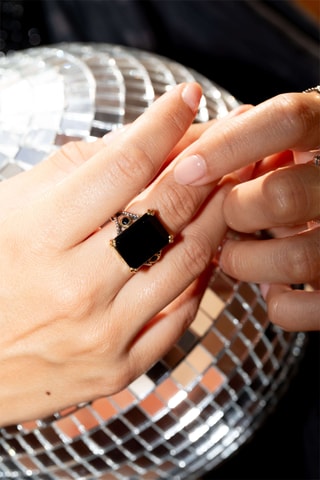 Bague - Argent et onyx