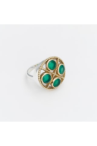 Bague - Argent, onyx et apatite
