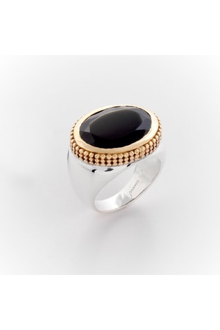 Bague - Argent et onyx
