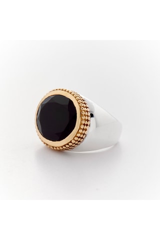 Bague - Argent et onyx