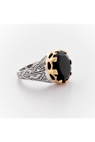 Bague - Argent et onyx