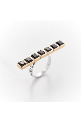 Bague - Argent et onyx