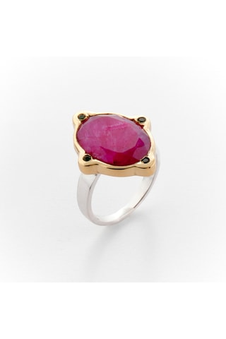 Bague - Argent et rubis