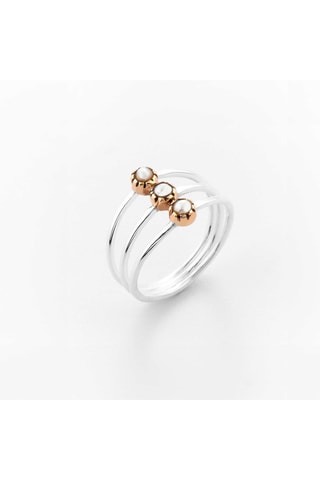 Bague - Argent et perles d'imitation