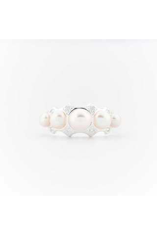 Bague - Argent et perles d'imitation