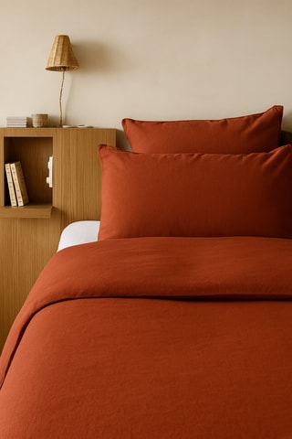 Housse de couette en lin Limy - Terre brulée