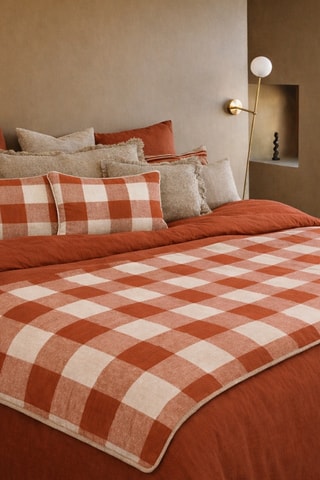 Housse de coussin en lin Palma - Brick - 45 x 60 cm