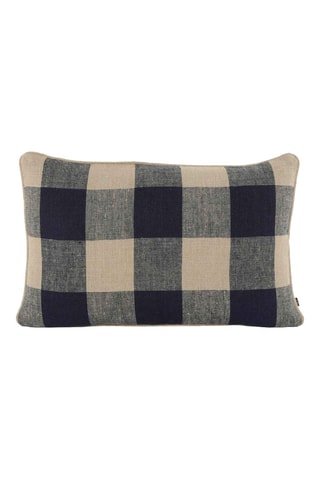 Housse de coussin en lin Palma - Encre - 45 x 60 cm