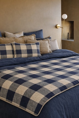 Housse de coussin en lin Palma - Encre - 45 x 60 cm