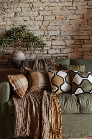 Funda de cojín de lino Aalborg - Gold - 45 x 45 cm