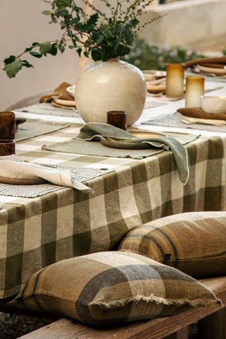 Housse de coussin en lin Aalborg - Kaki - 40 x 60 cm