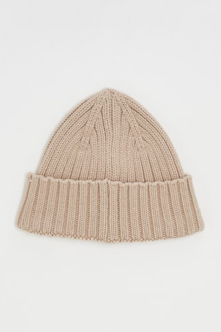 Scheerwollen en Kasjmier Muts Jigsaw - Beige