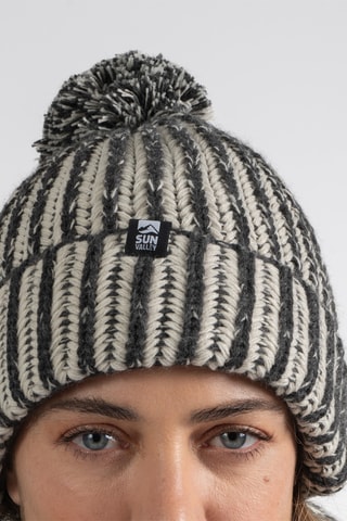 Muts met Pompon Jeldra - Beige en Zwart