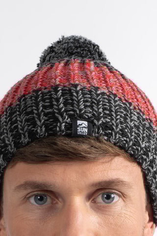 Muts met Pompon Jedey - Zwart en Rood