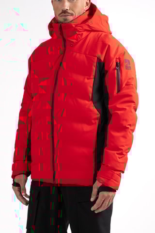 Gewatteerde Ski-jas met Capuchon Downhill - Rood