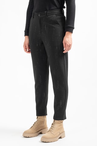 Broek Hoge Taille Voilon - Gemêleerd Zwart