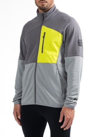 Regular Fleece Jasje Lines - Grijs en Geel