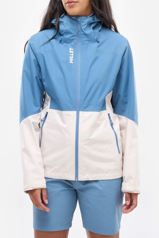 Jasje met capuchon Fitz Roy - Wit en Lichtblauw 