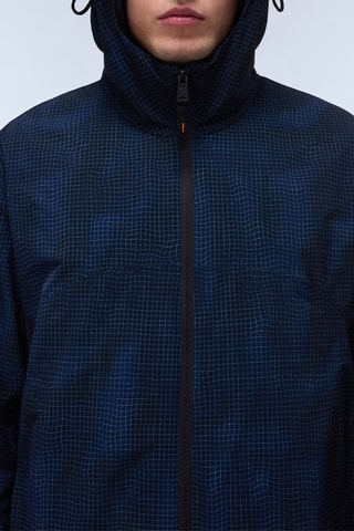 Jasje met Capuchon A Tartuca - Marineblauw en Zwart