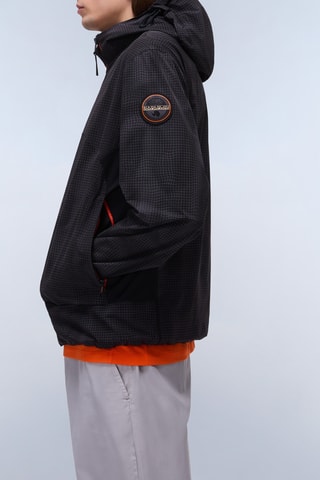 Jasje met Capuchon A Tartuca - Zwart en Oranje