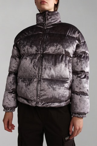 Gewatteerde Velours Jas A-Belay  Antraciet