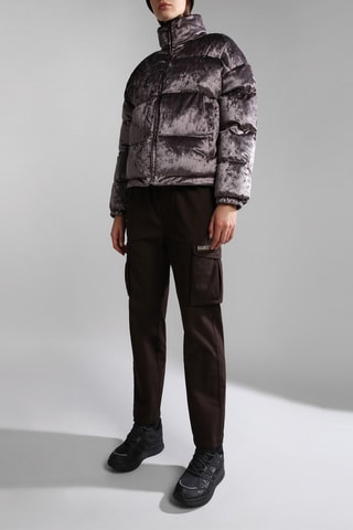 Gewatteerde Velours Jas A-Belay  Antraciet