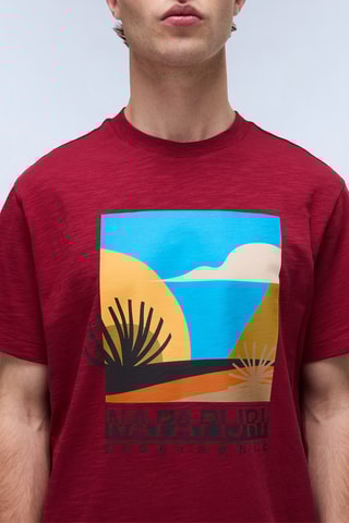 T-shirt S Arbia - Gemêleerd Bordeauxrood