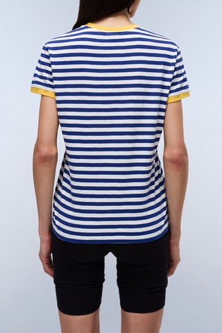 T-shirt S Baie - Marineblauw en Wit